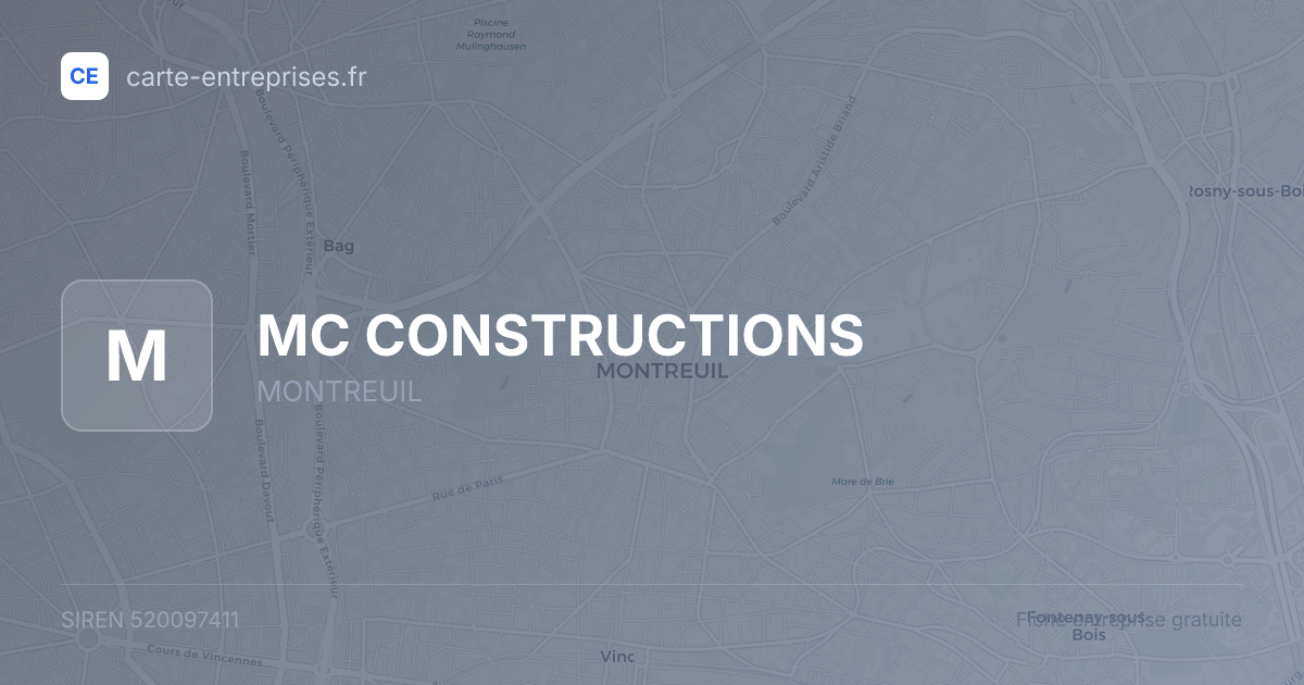 MC CONSTRUCTIONS — 520097411 — fiche entreprise