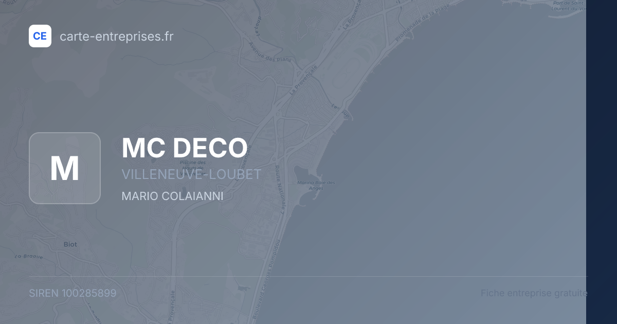 MC DECO — 100285899 — fiche entreprise
