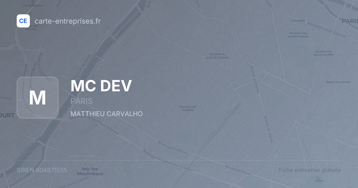 MC DEV — 904871555 — fiche entreprise