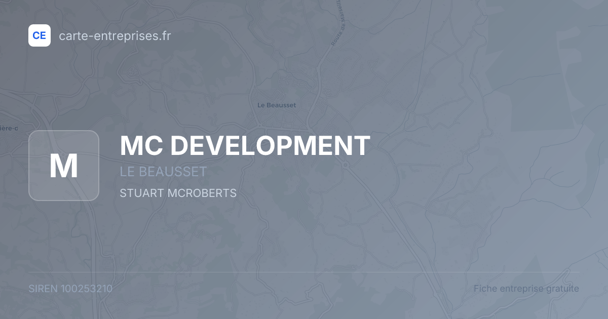 MC DEVELOPMENT — 100253210 — fiche entreprise