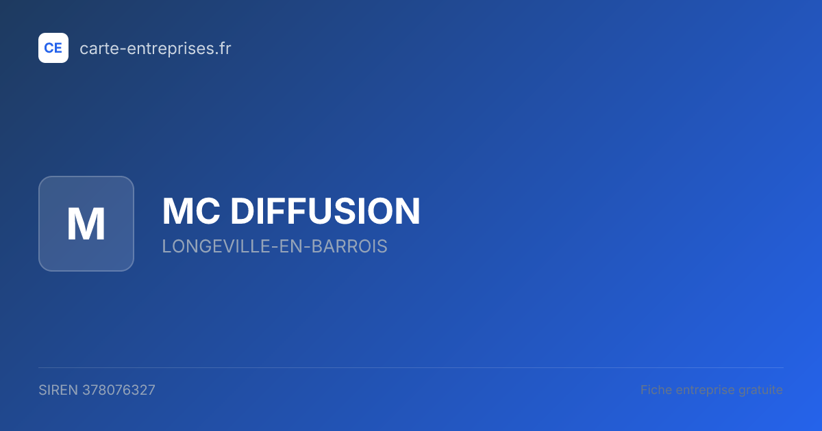 MC DIFFUSION — 378076327 — fiche entreprise