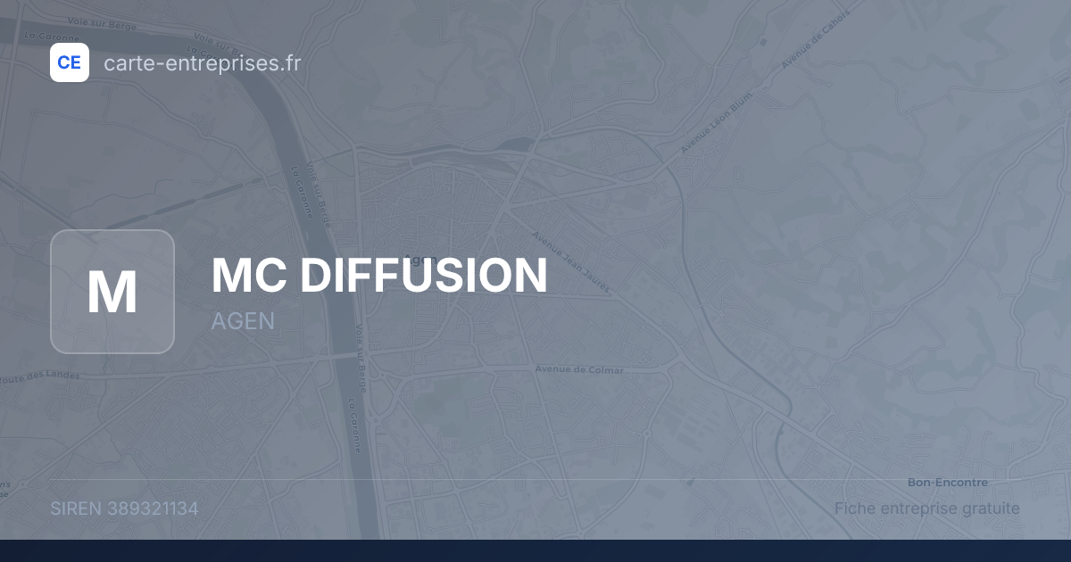 MC DIFFUSION — 389321134 — fiche entreprise