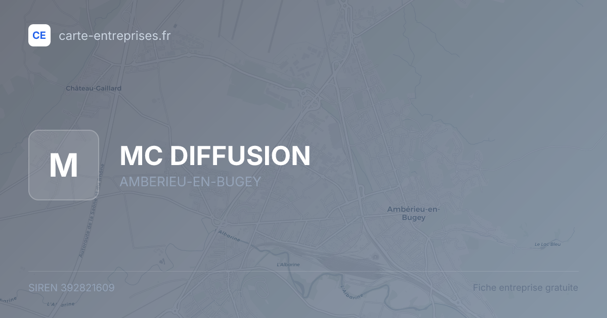 MC DIFFUSION — 392821609 — fiche entreprise