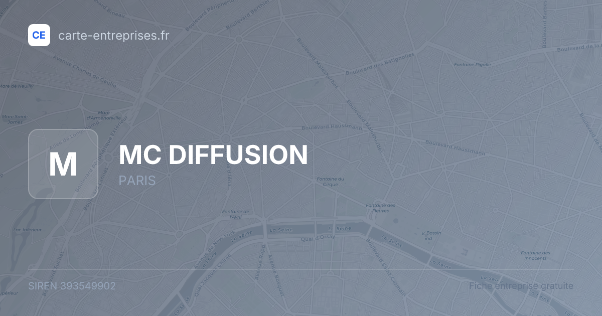 MC DIFFUSION — 393549902 — fiche entreprise