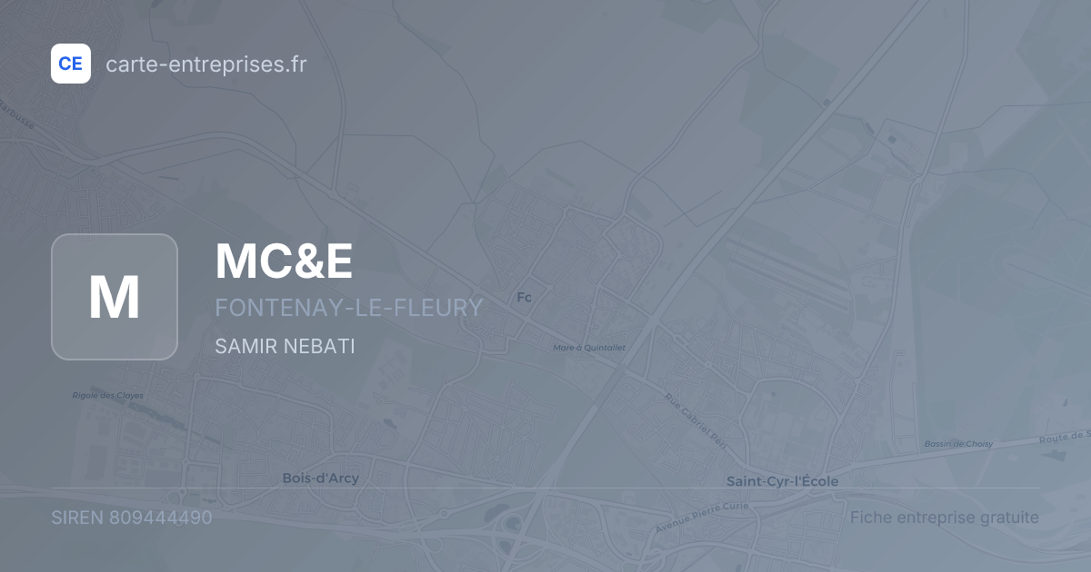MC&E — 809444490 — fiche entreprise