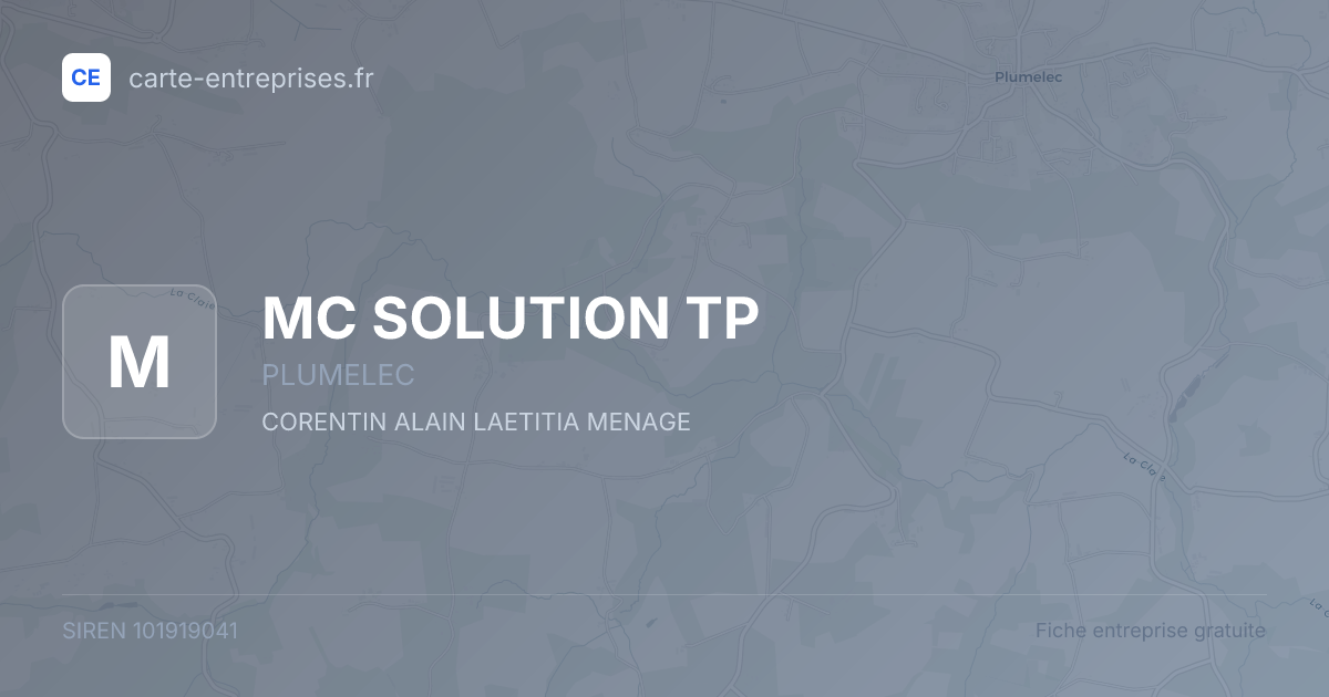 MC SOLUTION TP — 101919041 — fiche entreprise
