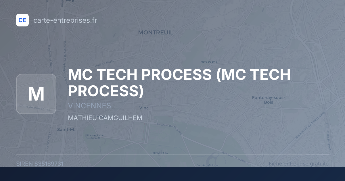 MC TECH PROCESS — 835169731 — fiche entreprise