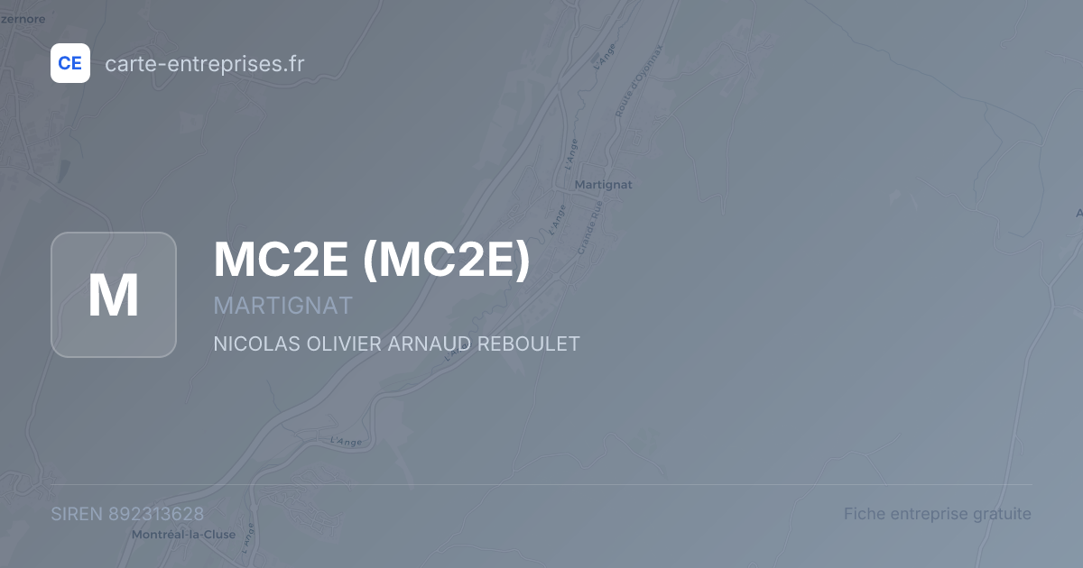 MC2E — 892313628 — fiche entreprise