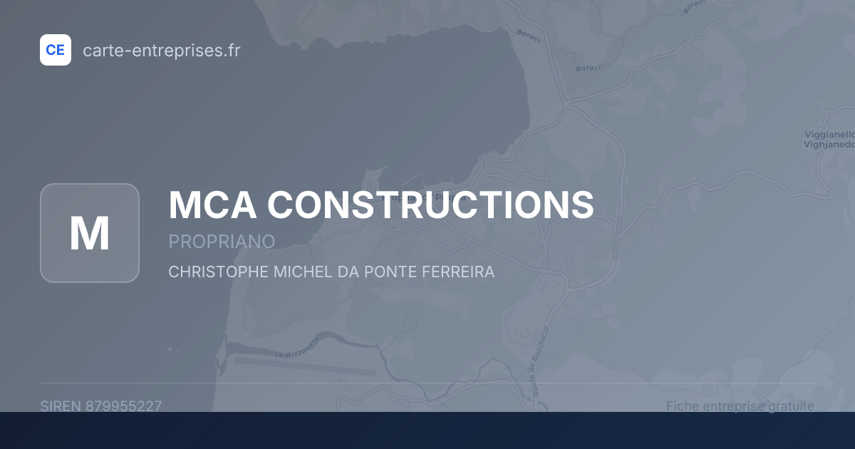 MCA CONSTRUCTIONS — 879955227 — fiche entreprise