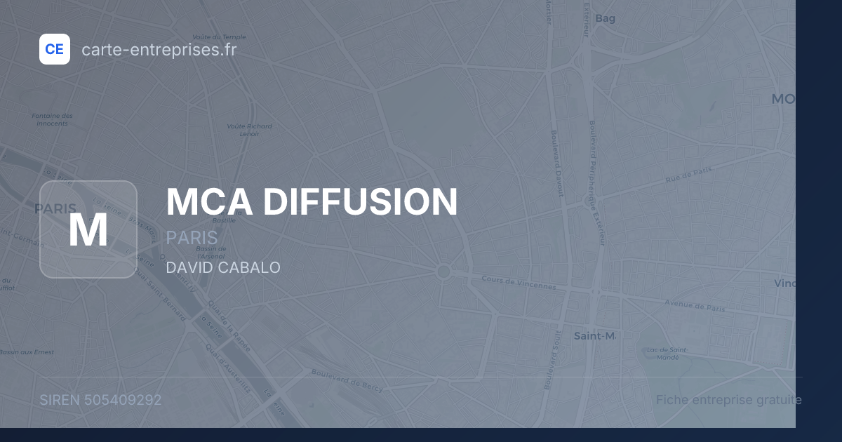 MCA DIFFUSION — 505409292 — fiche entreprise