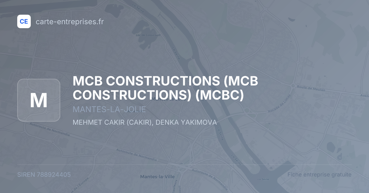 MCB CONSTRUCTIONS (MCB CONSTRUCTIONS) (MCBC) — 788924405 — fiche entreprise