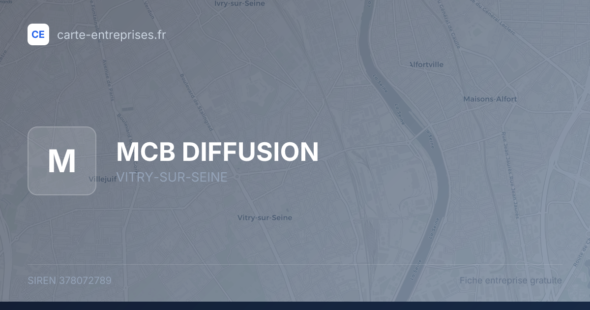MCB DIFFUSION — 378072789 — fiche entreprise