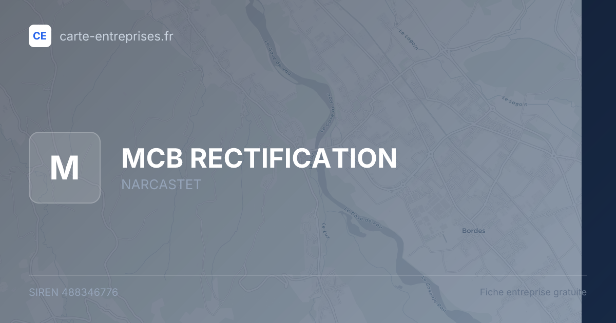 MCB RECTIFICATION — 488346776 — fiche entreprise