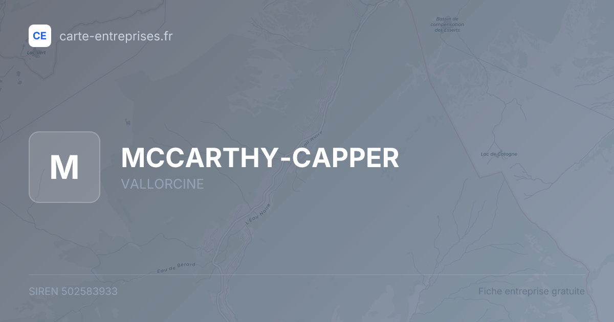 MCCARTHY-CAPPER — 502583933 — fiche entreprise