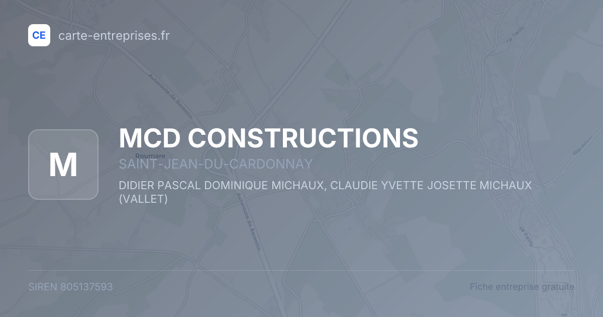 MCD CONSTRUCTIONS — 805137593 — fiche entreprise