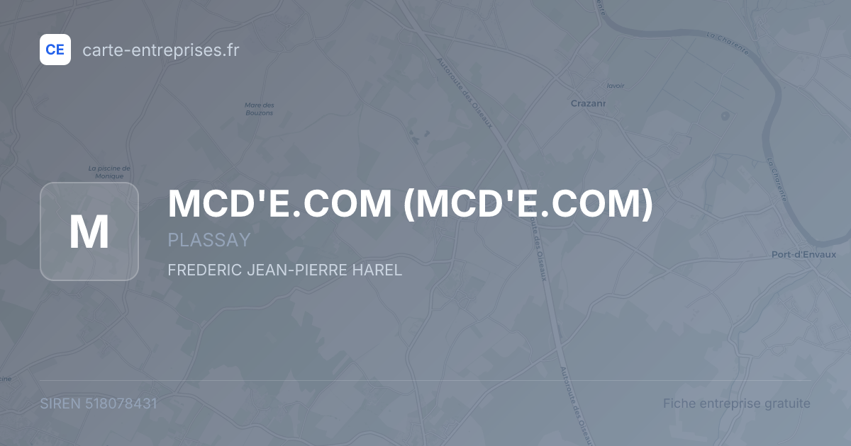 MCD'E.COM — 518078431 — fiche entreprise