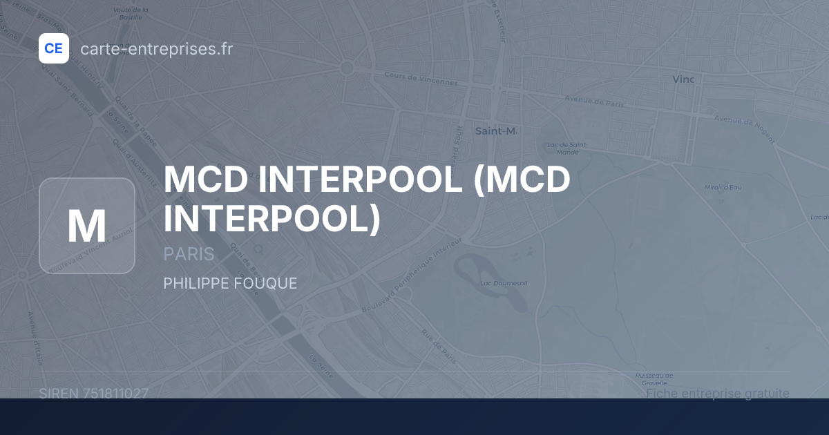 MCD INTERPOOL — 751811027 — fiche entreprise