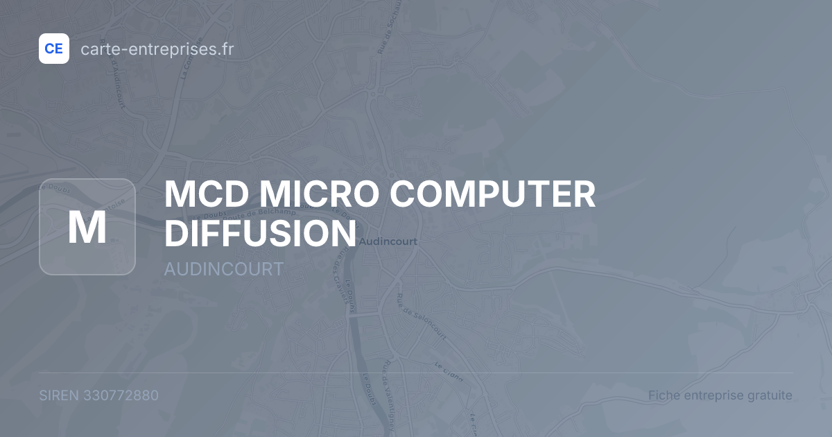 MCD MICRO COMPUTER DIFFUSION — 330772880 — fiche entreprise