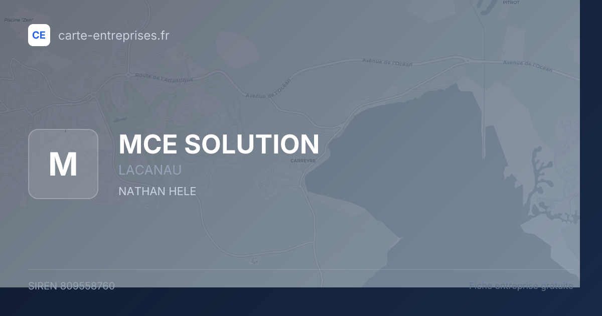 MCE SOLUTION — 809558760 — fiche entreprise