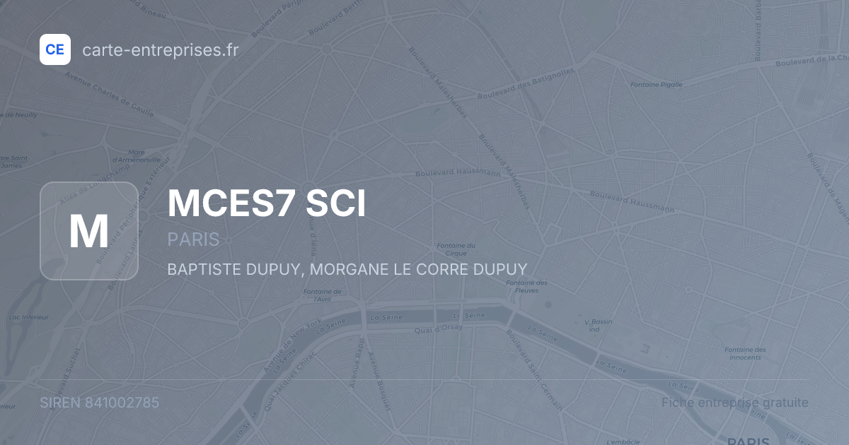 MCES7 SCI — 841002785 — fiche entreprise