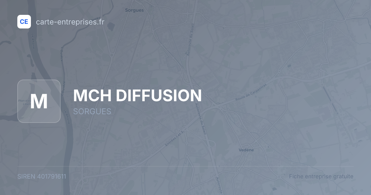 MCH DIFFUSION — 401791611 — fiche entreprise