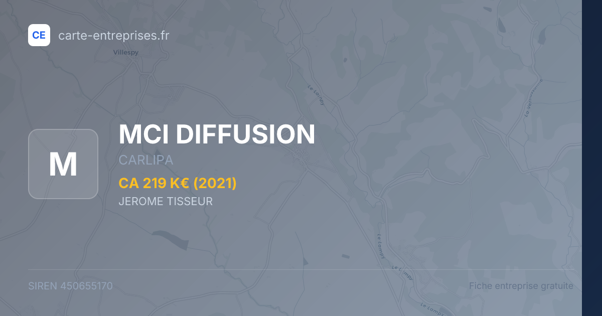 MCI DIFFUSION — 450655170 — fiche entreprise