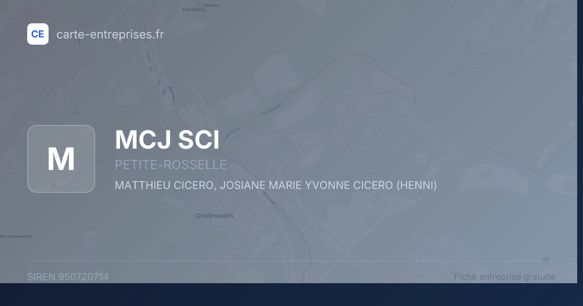 MCJ SCI — 950720714 — fiche entreprise