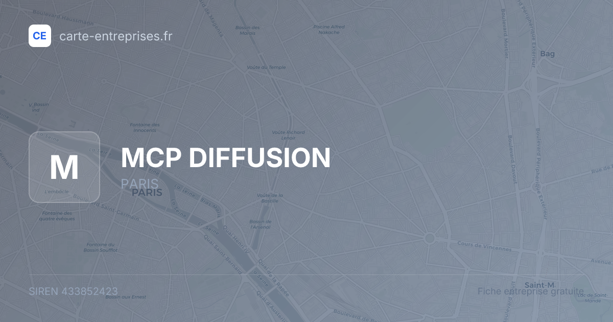 MCP DIFFUSION — 433852423 — fiche entreprise