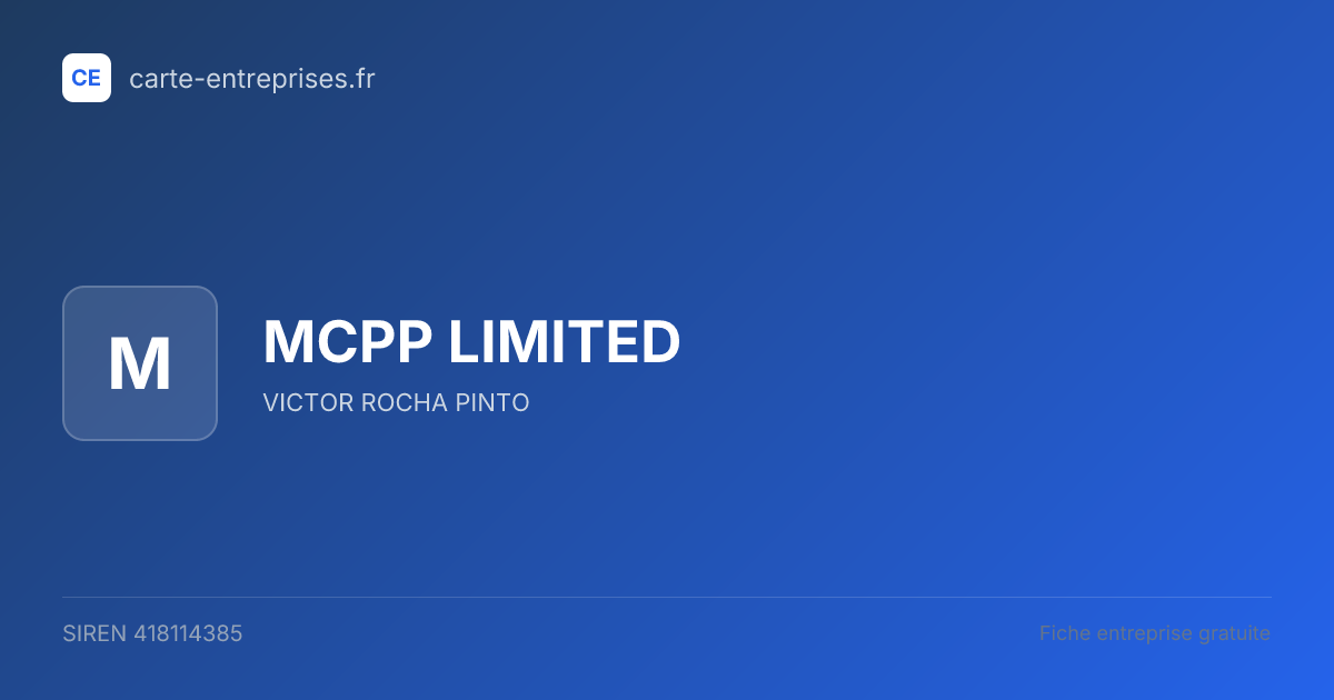 MCPP LIMITED — 418114385 — fiche entreprise
