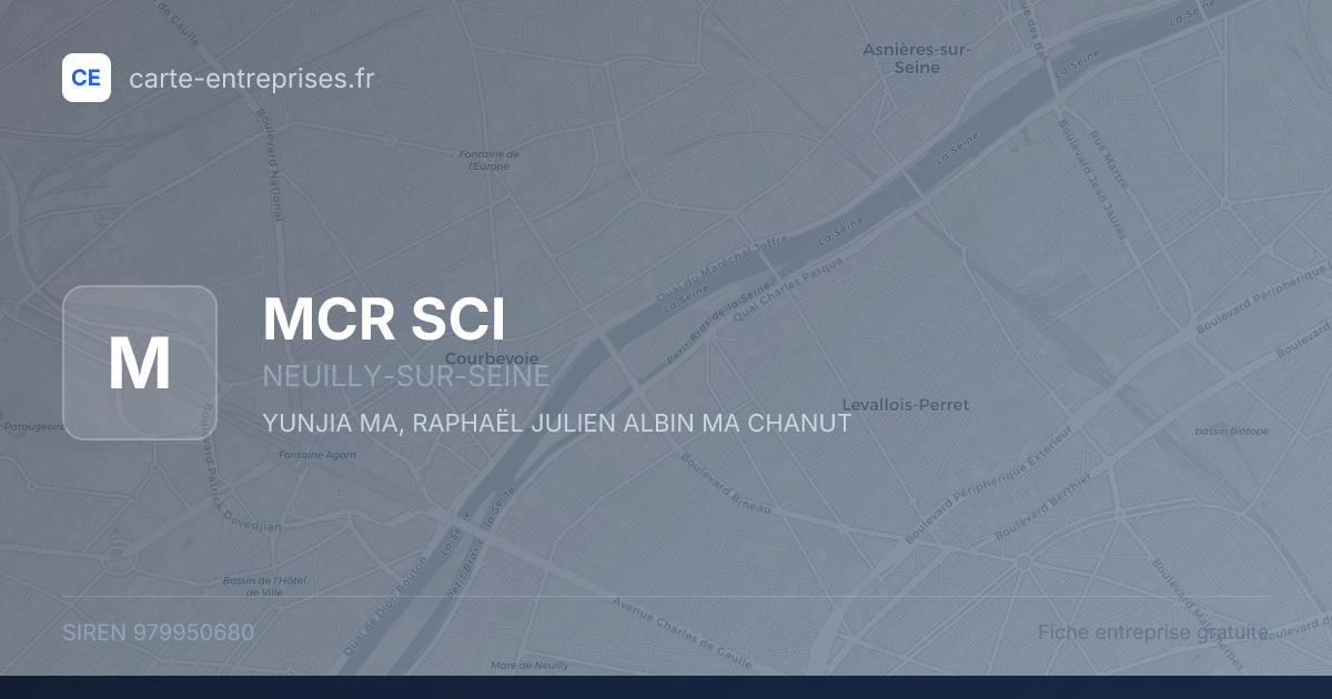 MCR SCI — 979950680 — fiche entreprise