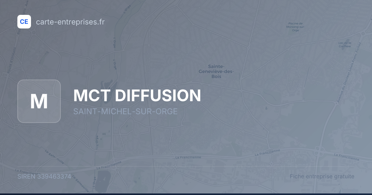 MCT DIFFUSION — 339463374 — fiche entreprise