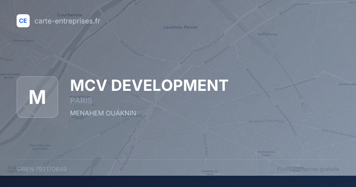 MCV DEVELOPMENT — 792170649 — fiche entreprise
