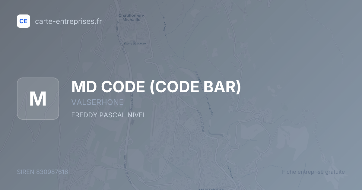 MD CODE (CODE BAR) — 830987616 — fiche entreprise