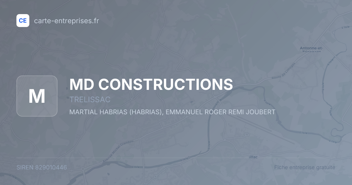 MD CONSTRUCTIONS — 829010446 — fiche entreprise