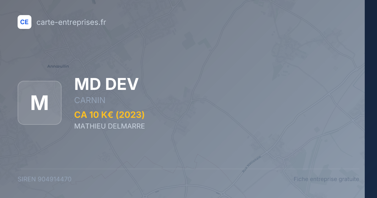 MD DEV — 904914470 — fiche entreprise