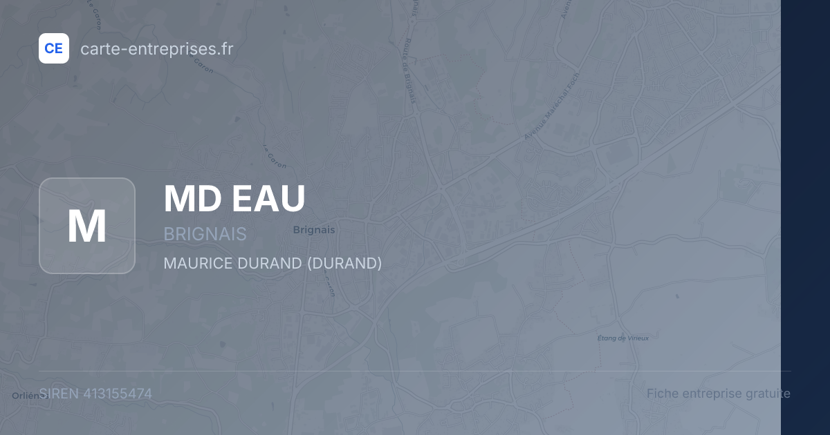 MD EAU — 413155474 — fiche entreprise