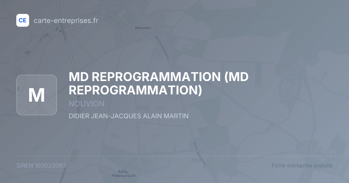MD REPROGRAMMATION — 103022067 — fiche entreprise