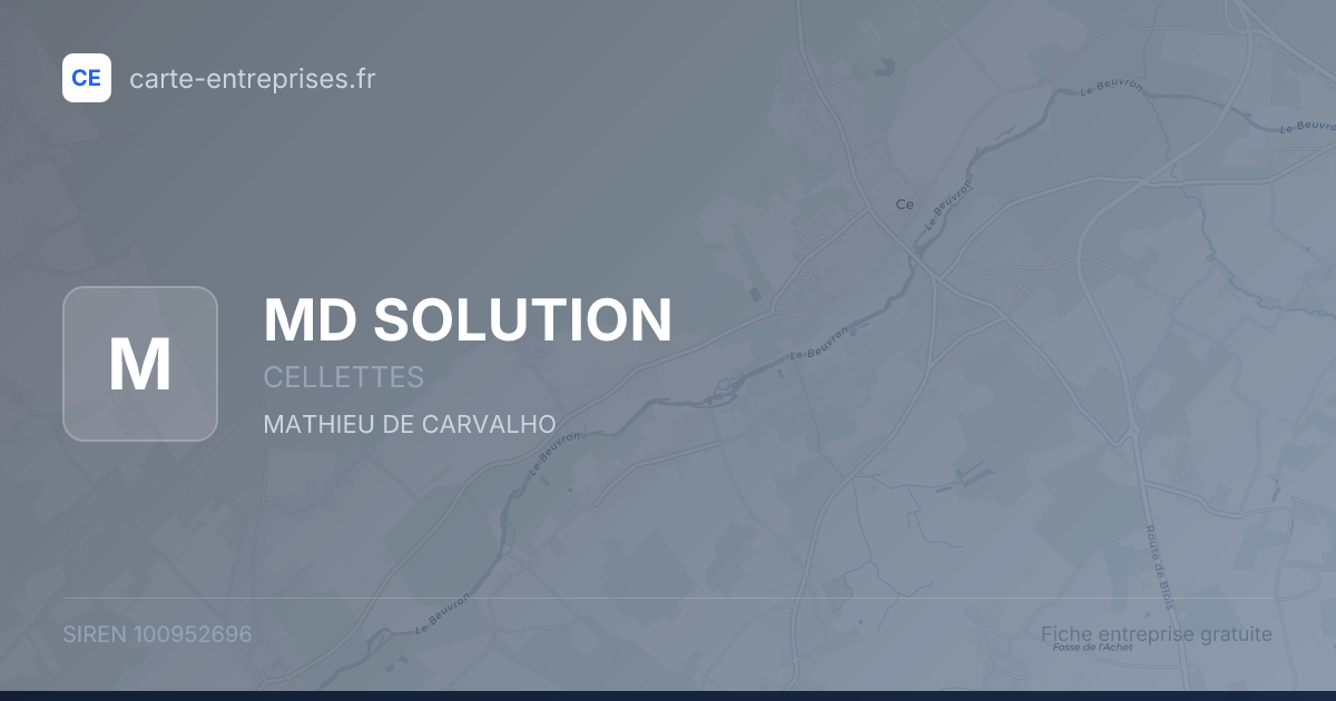 MD SOLUTION — 100952696 — fiche entreprise