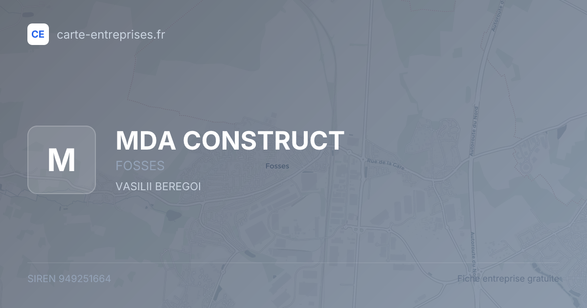 MDA CONSTRUCT — 949251664 — fiche entreprise