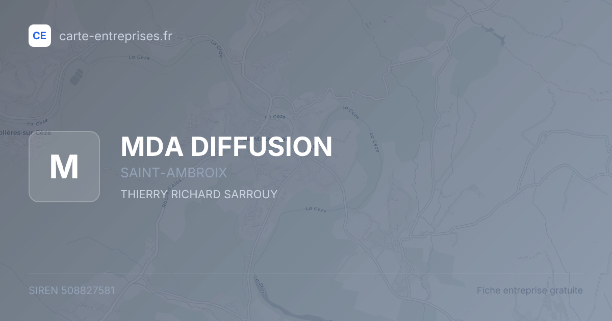 MDA DIFFUSION — 508827581 — fiche entreprise