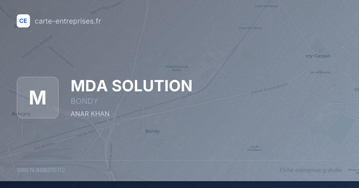 MDA SOLUTION — 898316112 — fiche entreprise