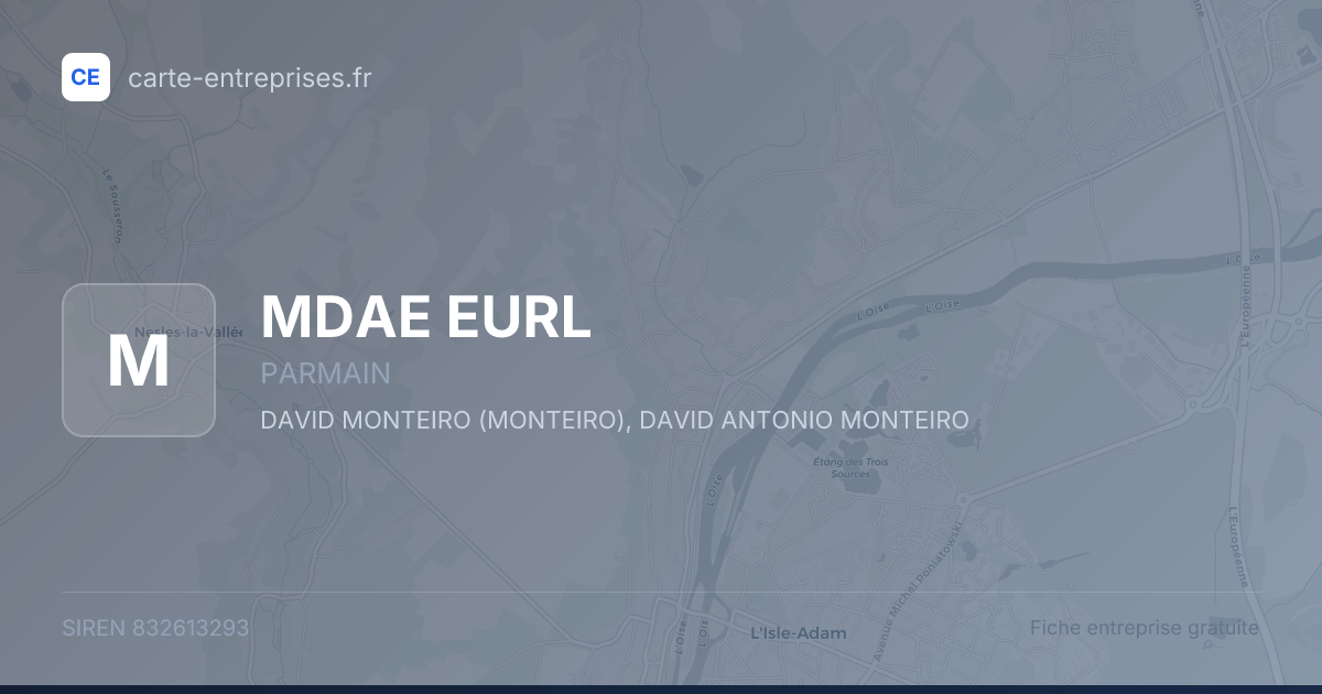 MDAE EURL — 832613293 — fiche entreprise