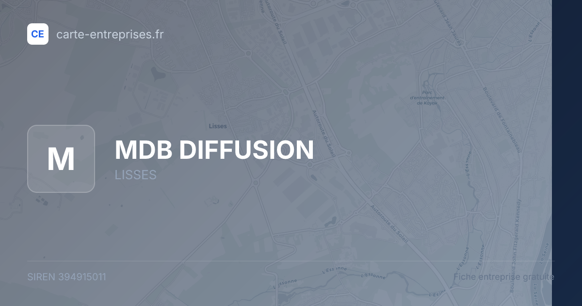 MDB DIFFUSION — 394915011 — fiche entreprise
