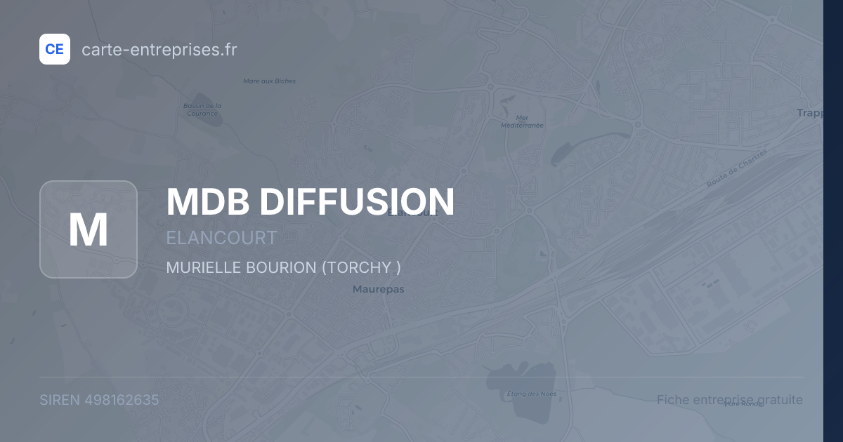 MDB DIFFUSION — 498162635 — fiche entreprise
