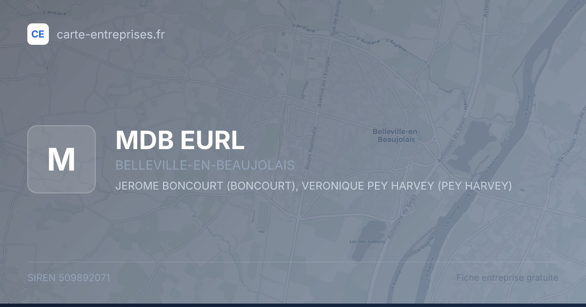 MDB EURL — 509892071 — fiche entreprise