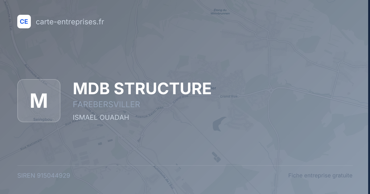 MDB STRUCTURE — 915044929 — fiche entreprise