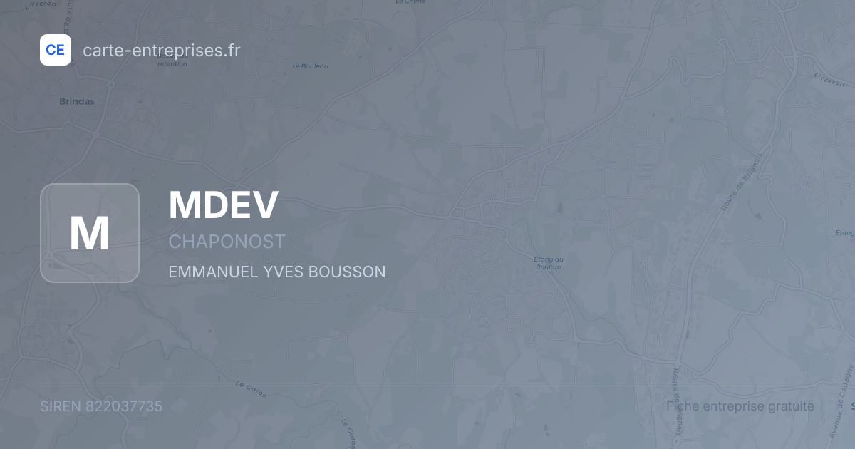 MDEV — 822037735 — fiche entreprise