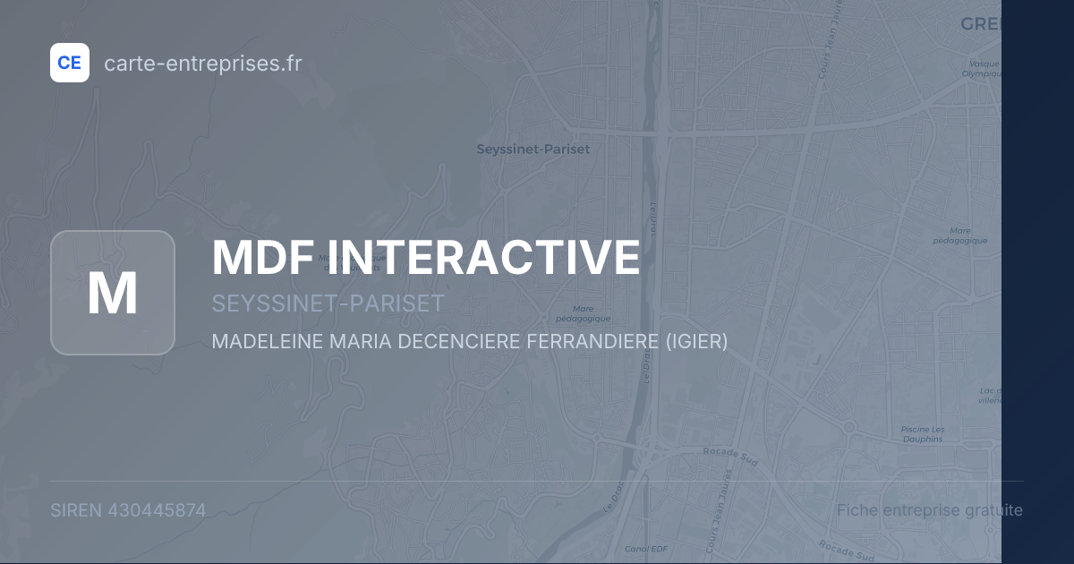 MDF INTERACTIVE — 430445874 — fiche entreprise