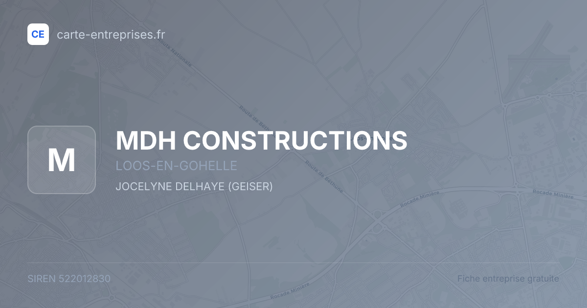 MDH CONSTRUCTIONS — 522012830 — fiche entreprise
