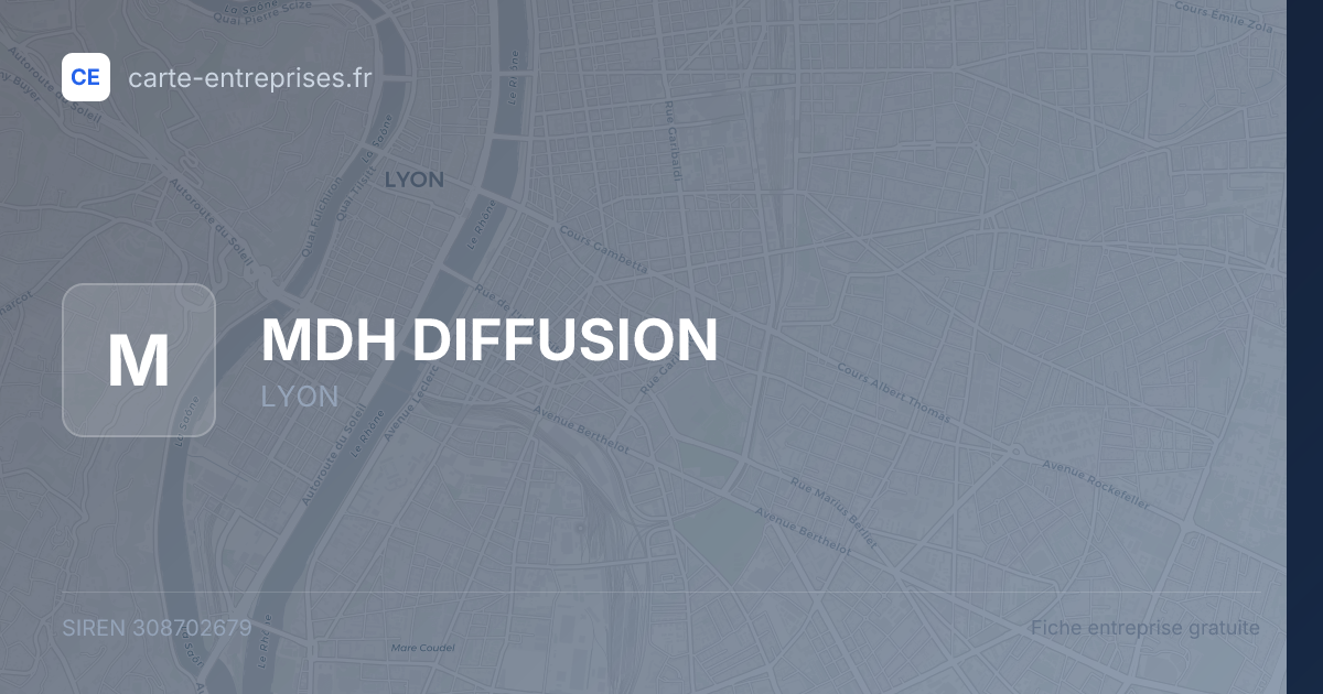 MDH DIFFUSION — 308702679 — fiche entreprise